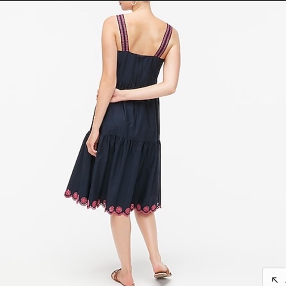 NWT J Crew Factory Embroidered Scalloped Tiered Dress size 10. - Picture 5 of 5
